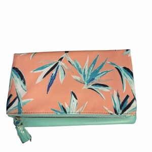 Rachal Pally Tropical Print Reversible Clutch - Coral and Mint